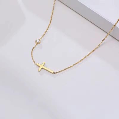 Sideways Cross Necklace