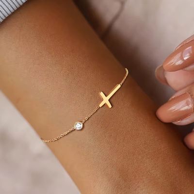 Sideways Cross Bracelet