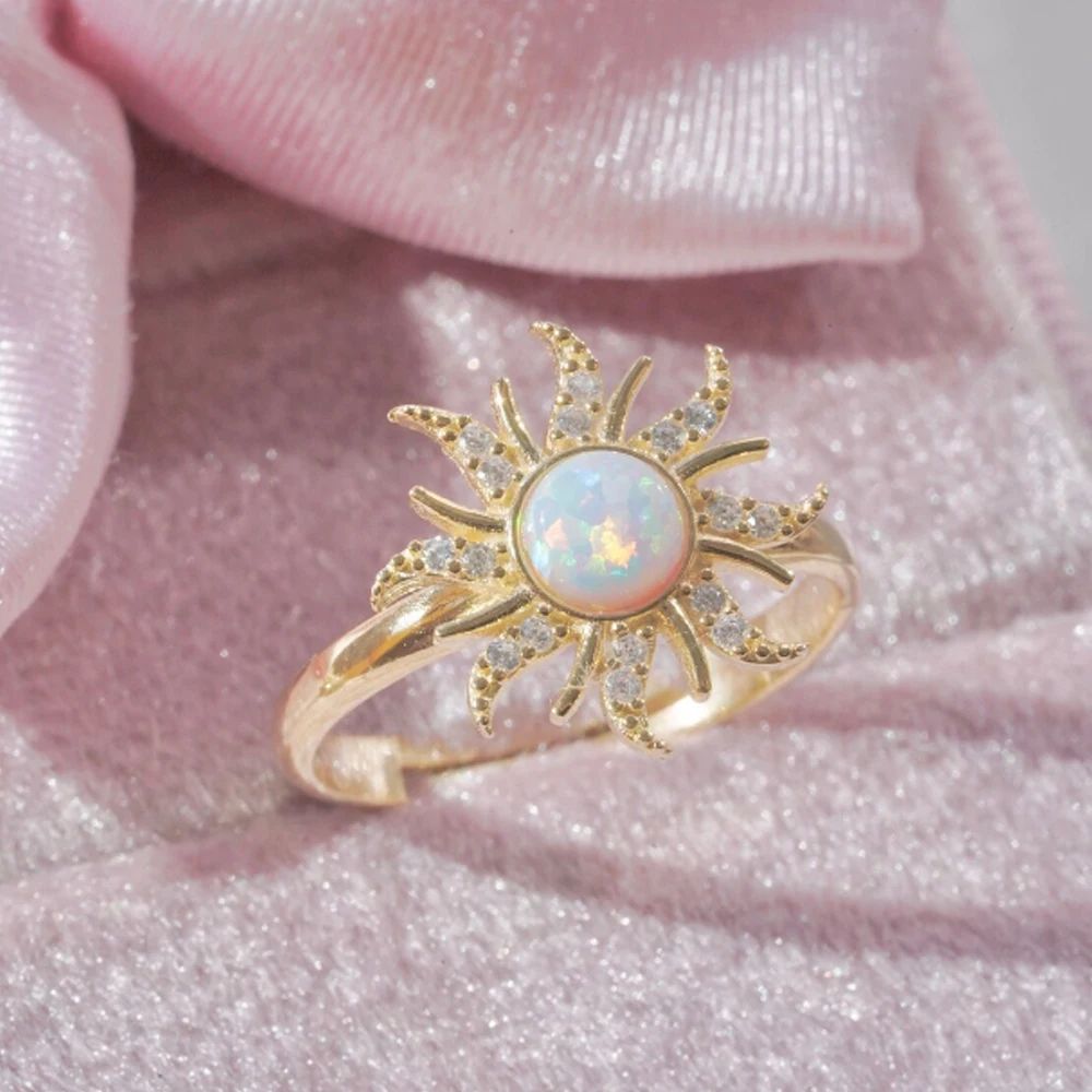 Rapunzel Sunburst Opal Ring