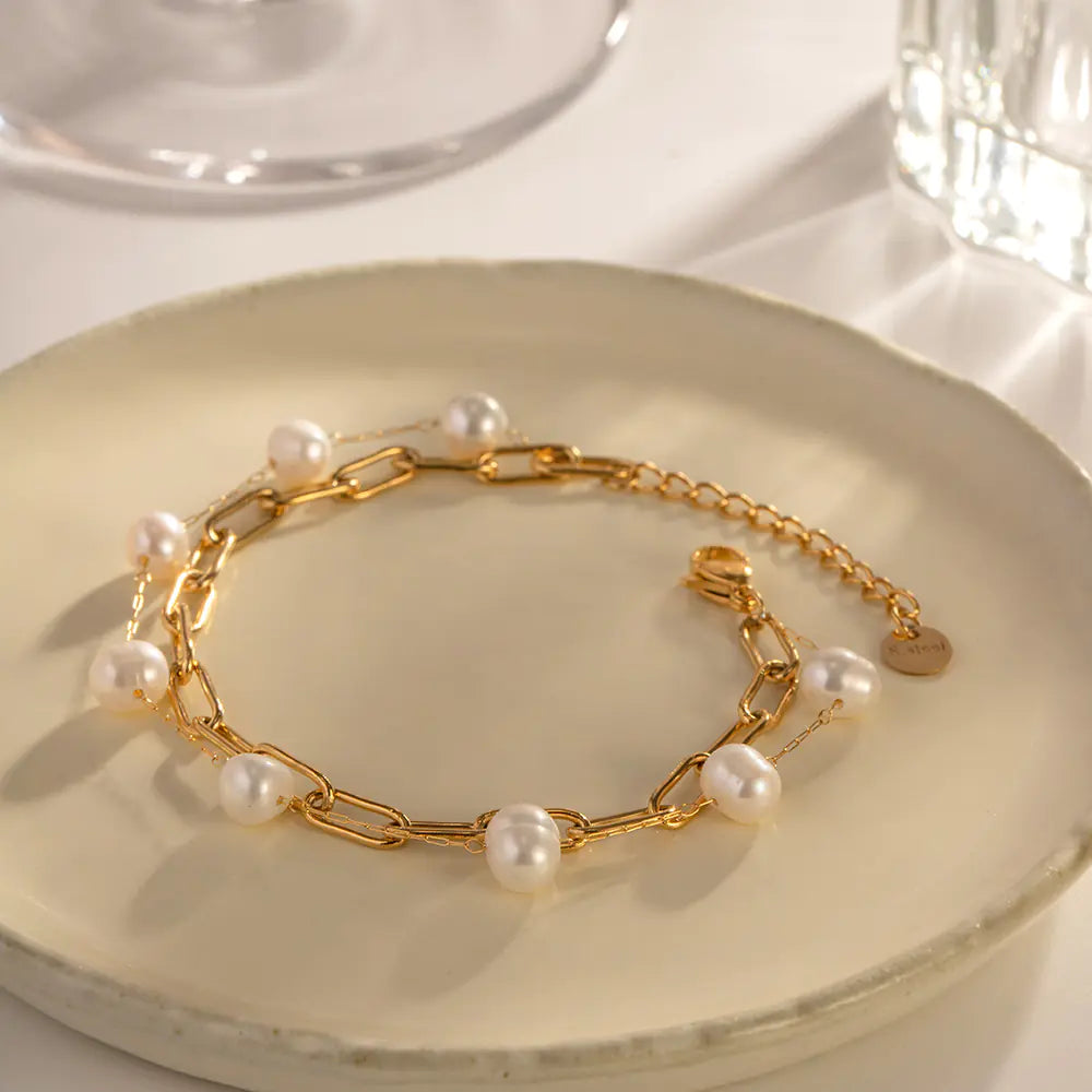 Pearl Link Chain Bracelet